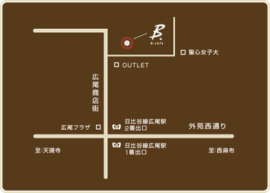 B.cafeへの地図